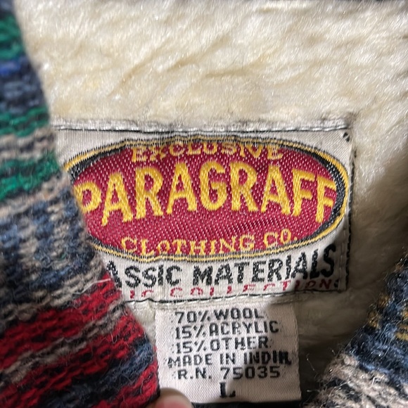 Exclusive Paragraff clothing Co wool blend Sherpa lined Size Large long vest - Picture 6 of 12